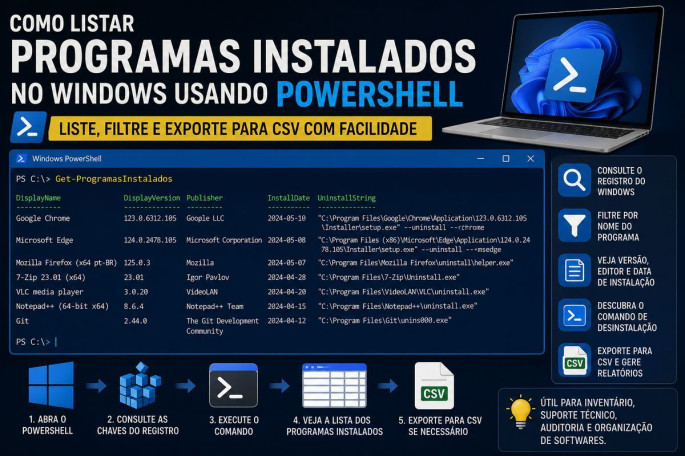 Como listar programas instalados no Windows com PowerShell